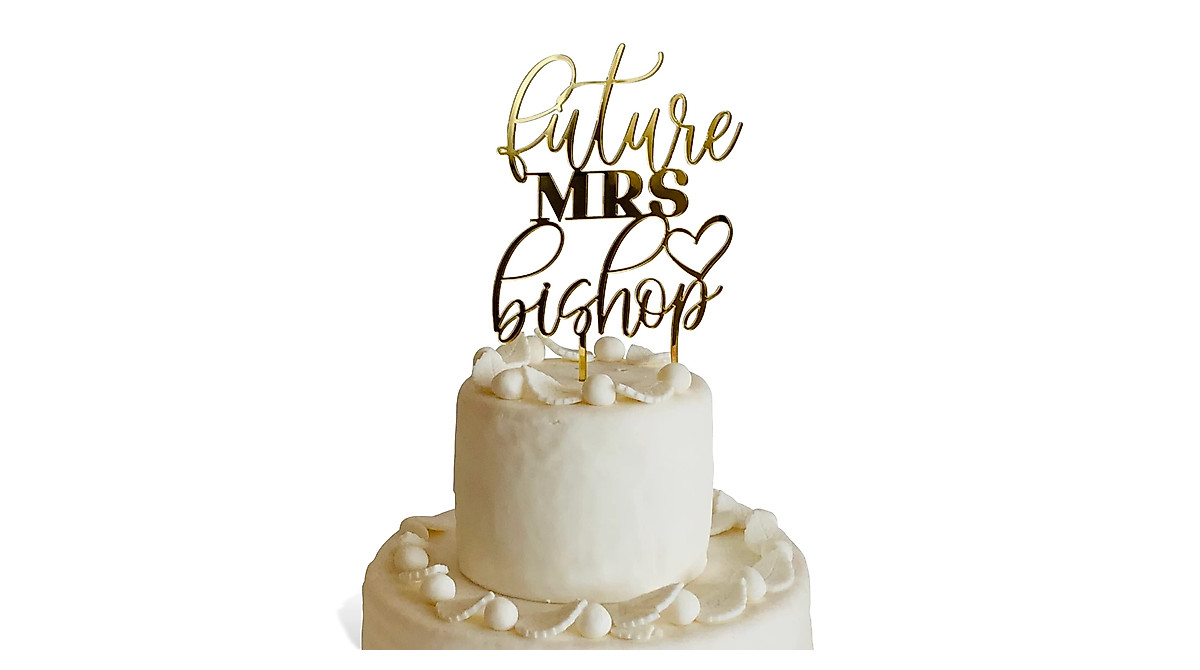Personalized Future Mrs Cake Topper for Bridal & Wedding Decor