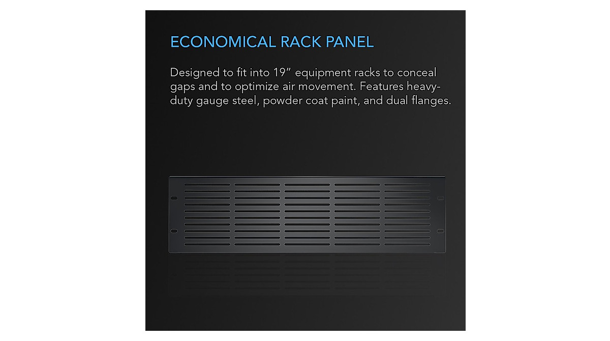 AC Infinity 3U Vented Rack Panel for 19
