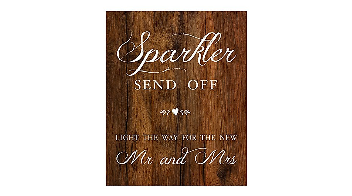 Wedding Sparkler Send Off Sign | Rustic Wood Look on Linen Cardstock
