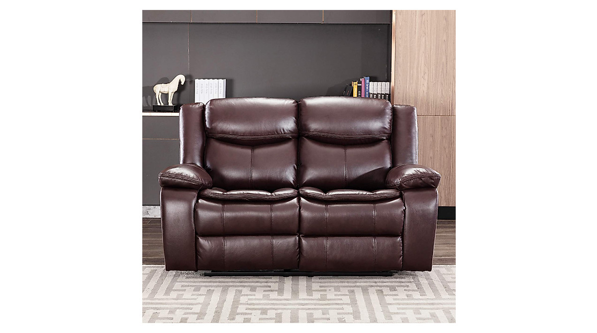Familymill Leather Reclining Loveseat for Living Room Comfort