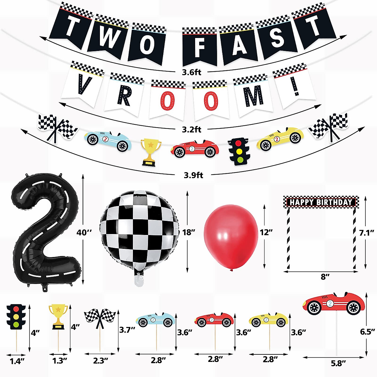 Two Fast Race Car 2nd Birthday Party Decorations & Supplies