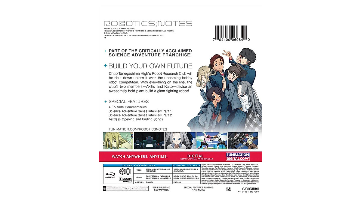Robotics;Notes: The Complete Series on Blu-ray