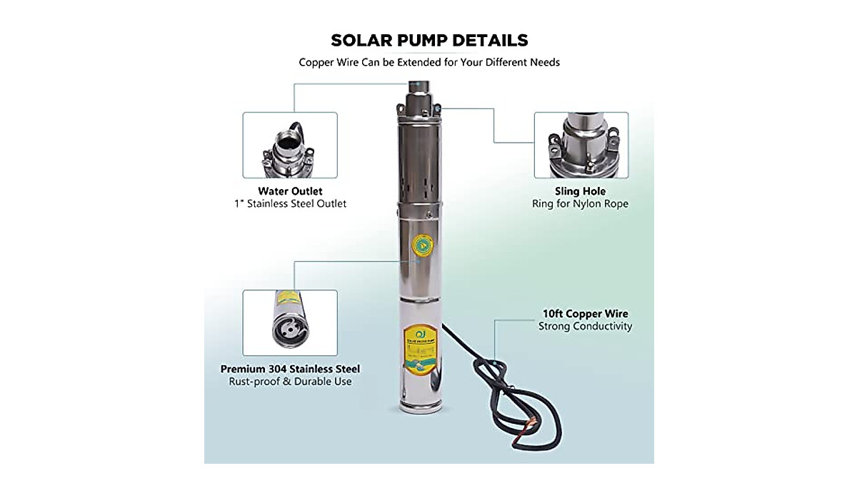 Deep Well Solar Water Pump 24V 370W | Efficient Stainless Steel Pump