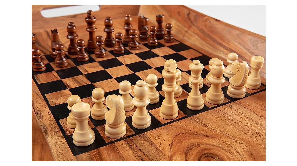 Wonder-ful Gifts Serving Tray with Chessboard - Chess and Checkers ...