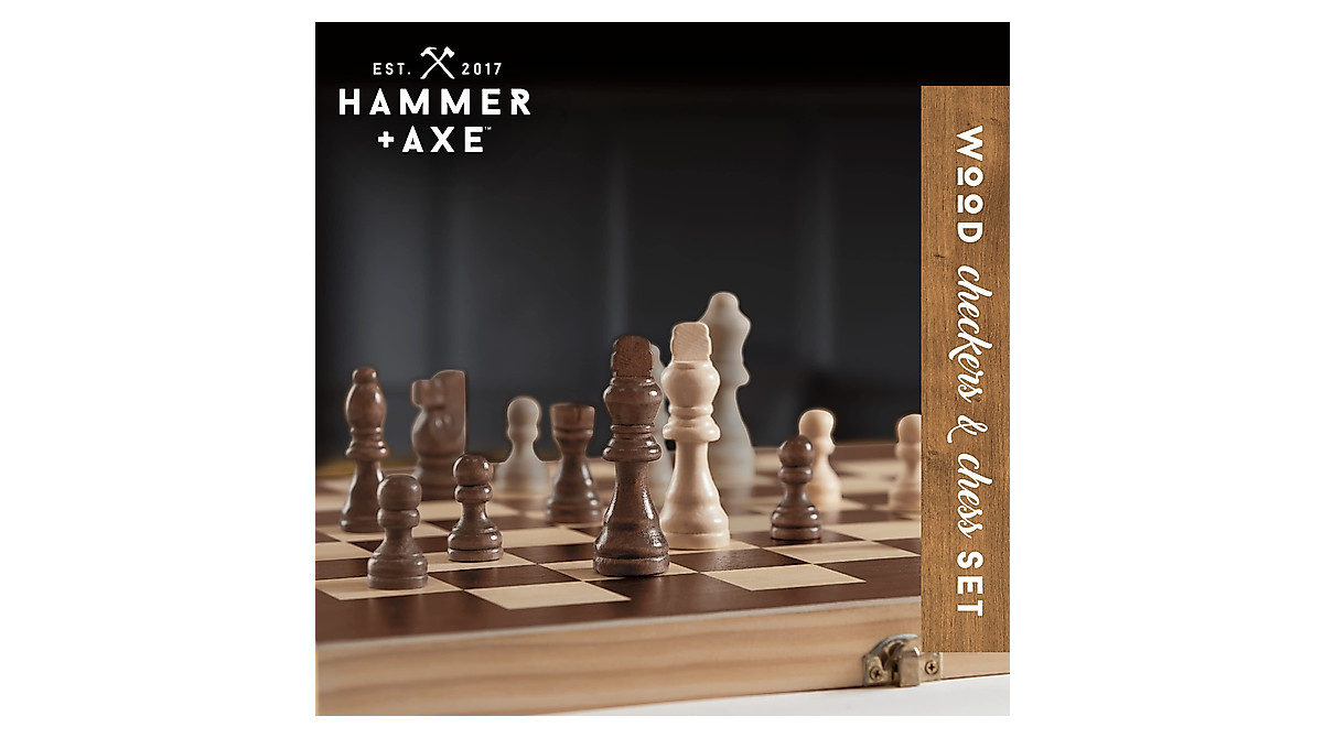 Premium 2-in-1 Checkers & Chess Board Game Set
