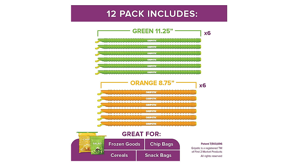 Magic Bag Sealer Stile GRIPSTIC! 16 Bastoncini Sigillanti - Foto 7