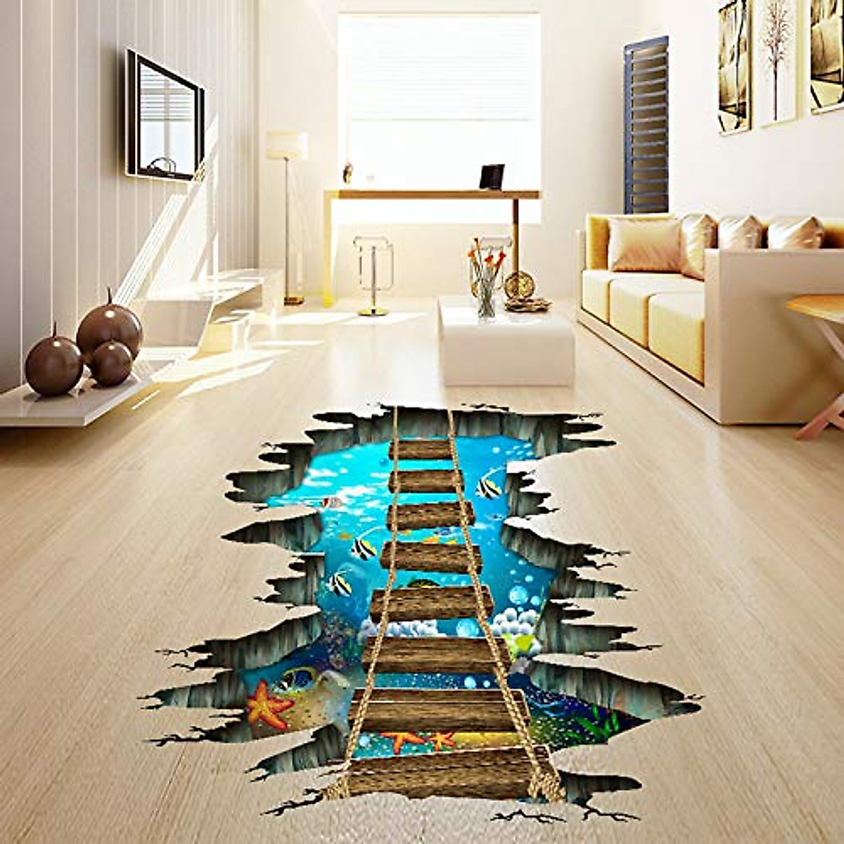 XIAOQI 3D Underwater Stickers - Colorful PVC Art