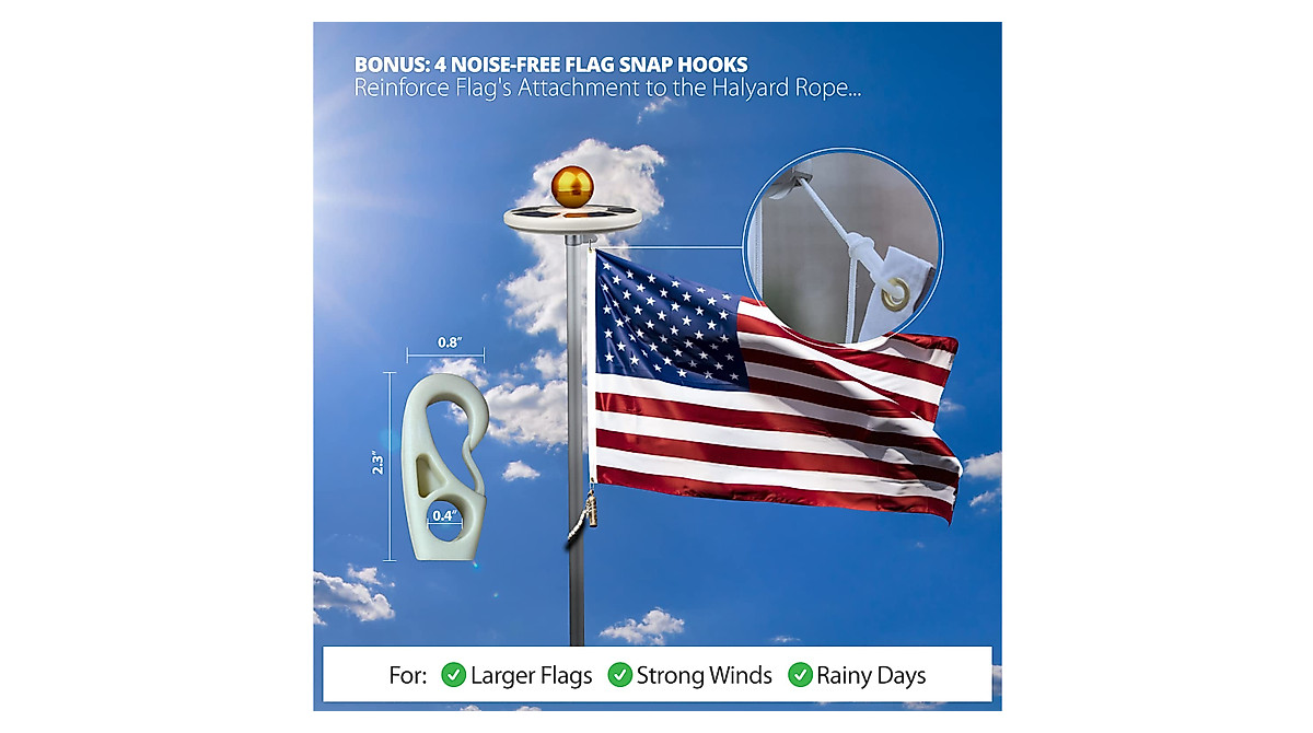 Bright Solar Flag Pole Light - Waterproof & Dusk to Dawn