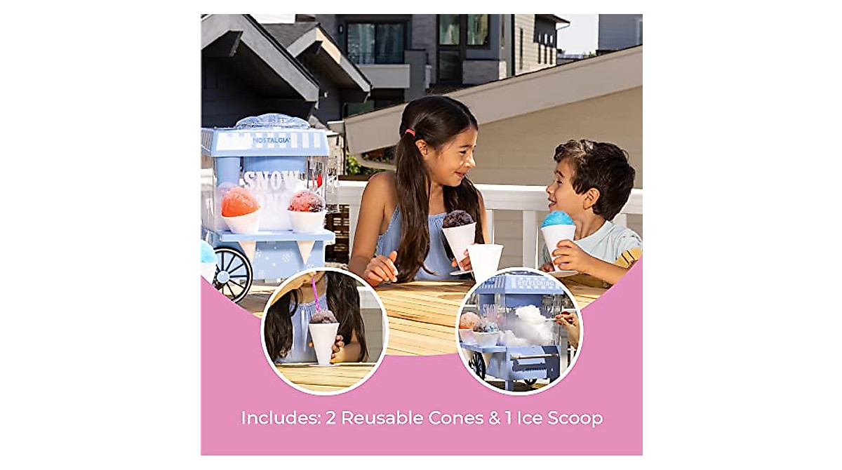 Nostalgia Vintage Snow Cone Machine - Make 20 Icy Treats at Home
