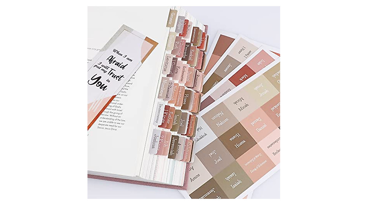 Earth Tone Bible Tabs - Large Print, Easy to Apply & Durable