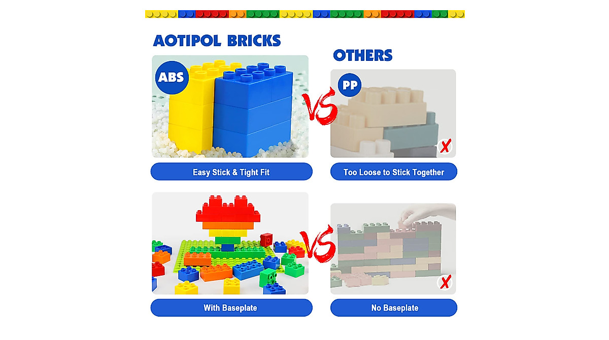 Aotipol Building Blocks for Kids - 101-Piece STEM Toy Set