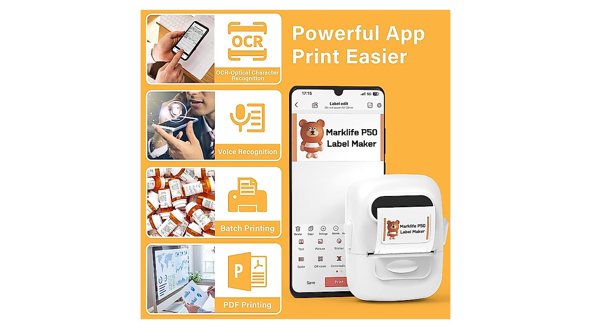 MARKLIFE P11 Label Maker - Portable Bluetooth Thermal Printer