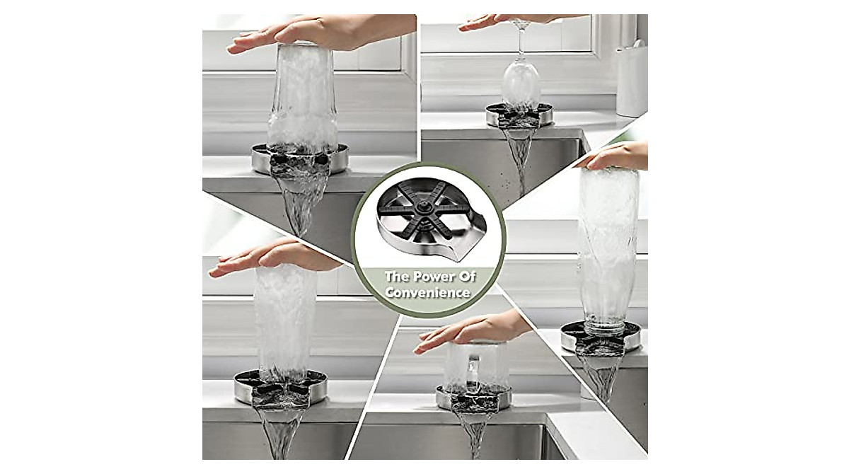Eigso Stainless Steel Glass Rinser - Quick & Easy Cleaning