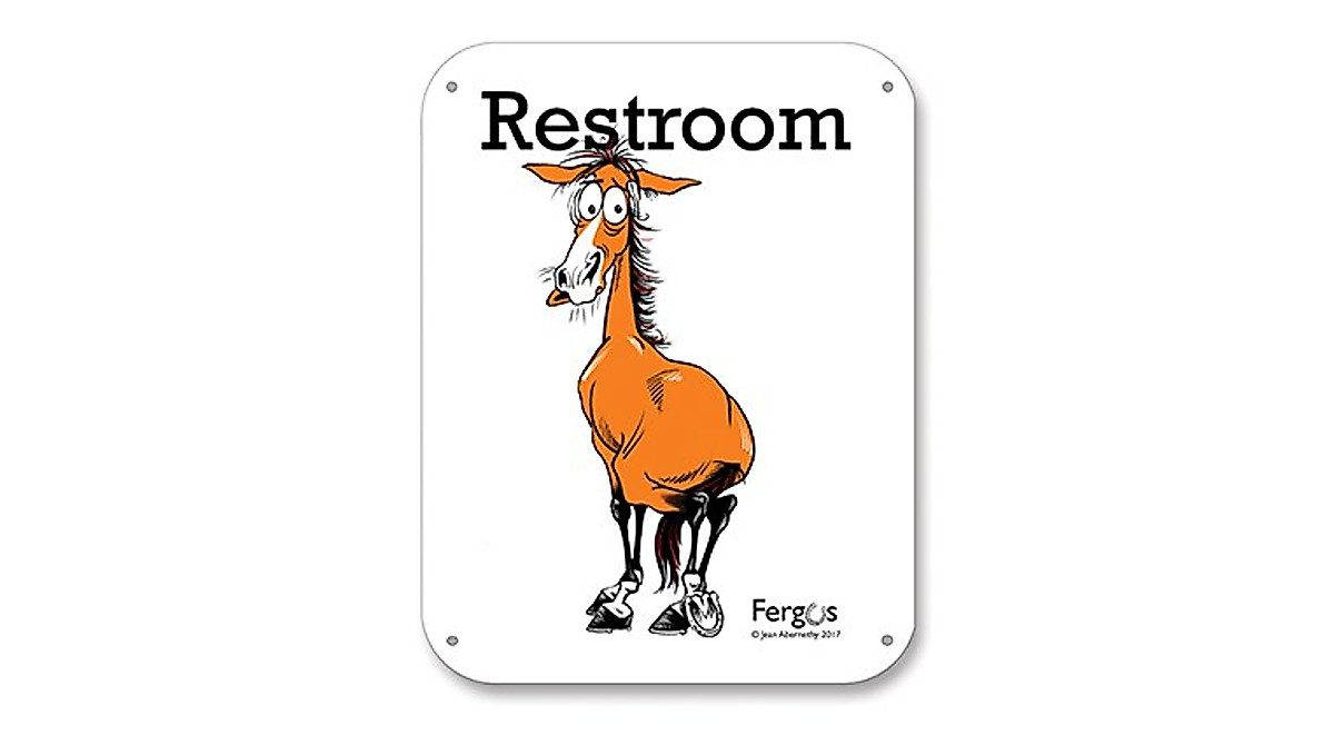 FERGUS Stall Sign - Safe Restroom Decor for Barns