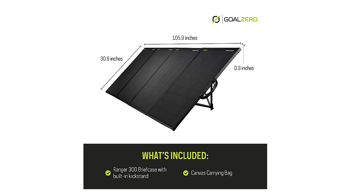 Goal Zero Ranger 300W Solar Panel Briefcase for Adventures