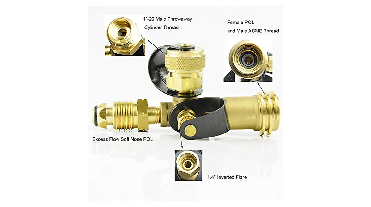 Stanbroil Propane Brass Tee - 4 Port RV Propane Adapter for Camping