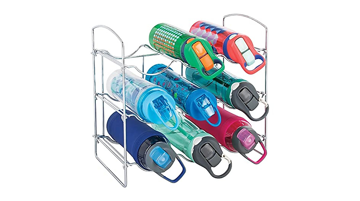 mDesign Water Bottle Rack - Stylish Kitchen Storage