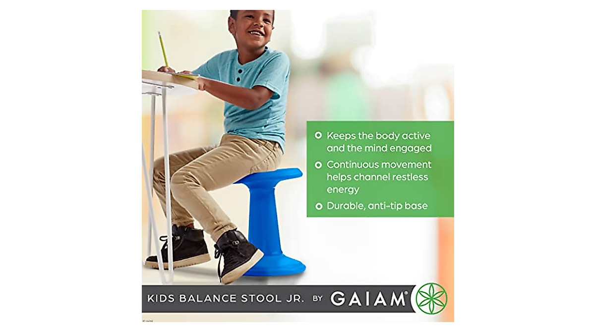 Gaiam Kids Wobble Stool Desk Chair for Active Learning & Focus