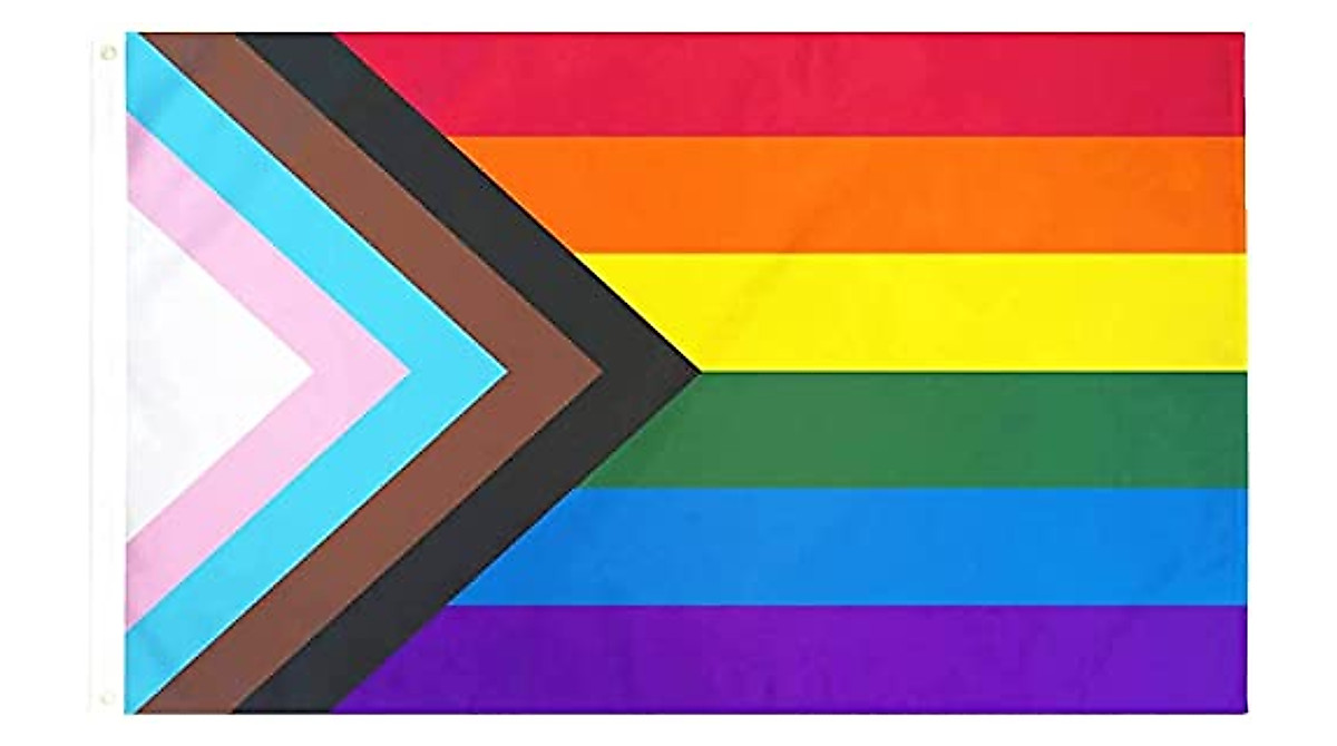 Progress Pride Rainbow Flag 3x5 ft LGBTQ Pride Flag for Indoor Outdoor Use