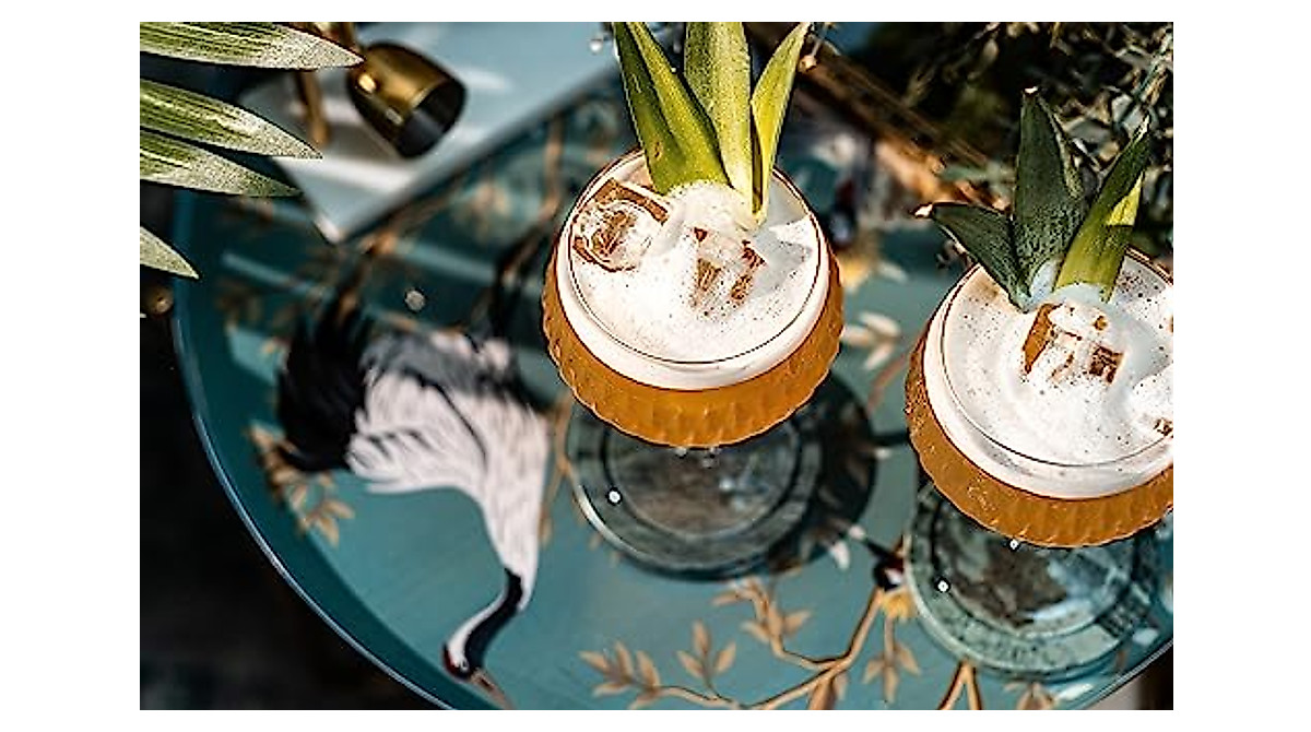 GLASSIQUE CADEAU Vintage Flamingo Belle Coupe Glasses For Cocktails And Champagne | Set Of 4 | 12 Oz Crystal Retro Style Stemmed Saucers For Elegant Bar Drinks | Tropical Glassware Collection - View #12