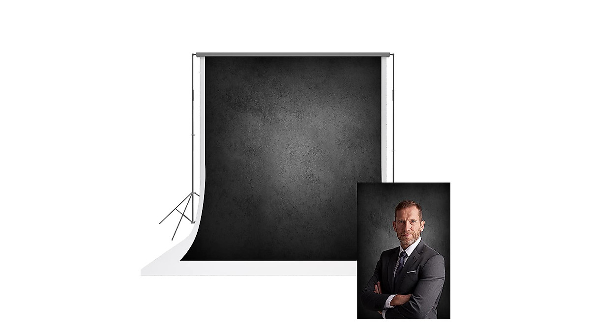 UrcTepics 5x7ft Black Photography Backdrop for Professional Portraits