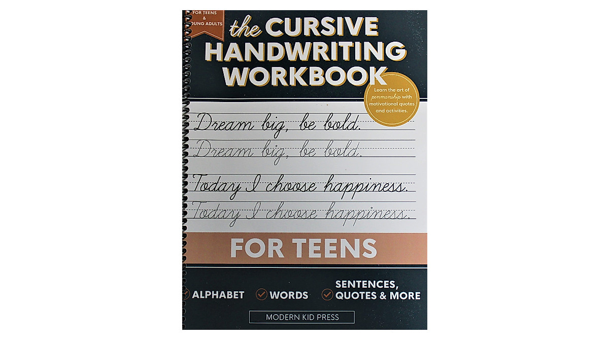Cursive Handwriting Workbook for Teens - Learn Penmanship & Motivation