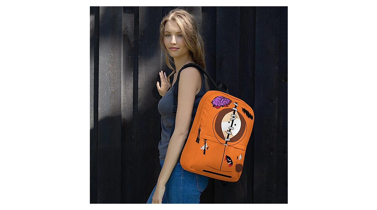 South Park Dead Kenny Backpack – Water-Resistant Orange Backpack for Fans