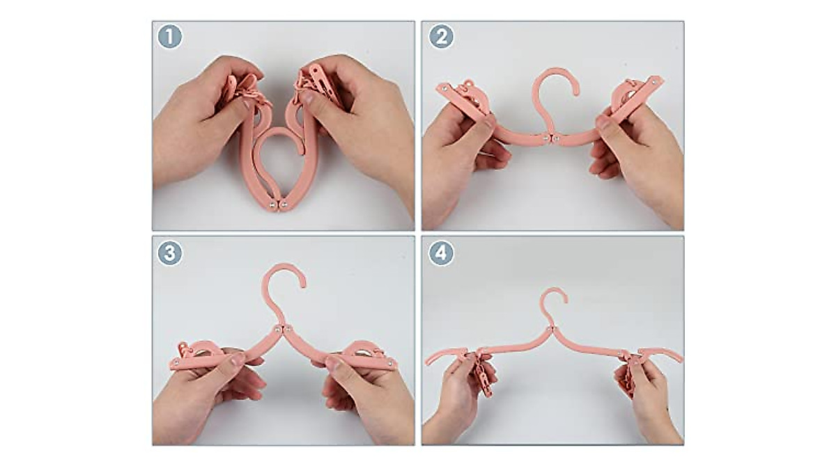 Travel Durable Foldable Hangers with Clips - Perfect for Camping & Travel