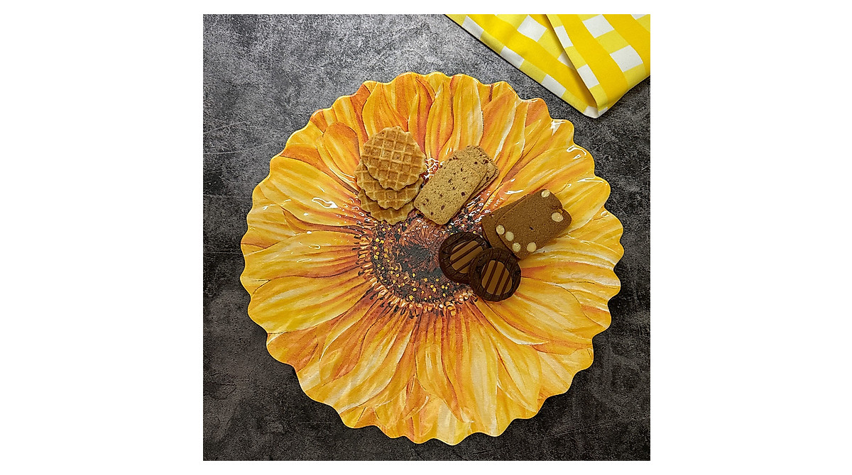 UPware Sunflower Serving Platter - 12 Inch Melamine