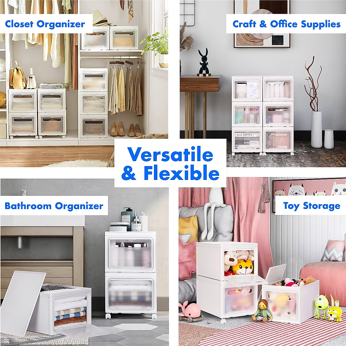 Stackable Plastic Storage Bin Drawers - Maximize Space
