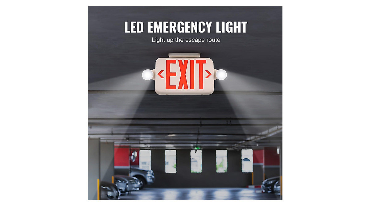 VEVOR LED Exit Sign with Emergency Lights - 4 Pack