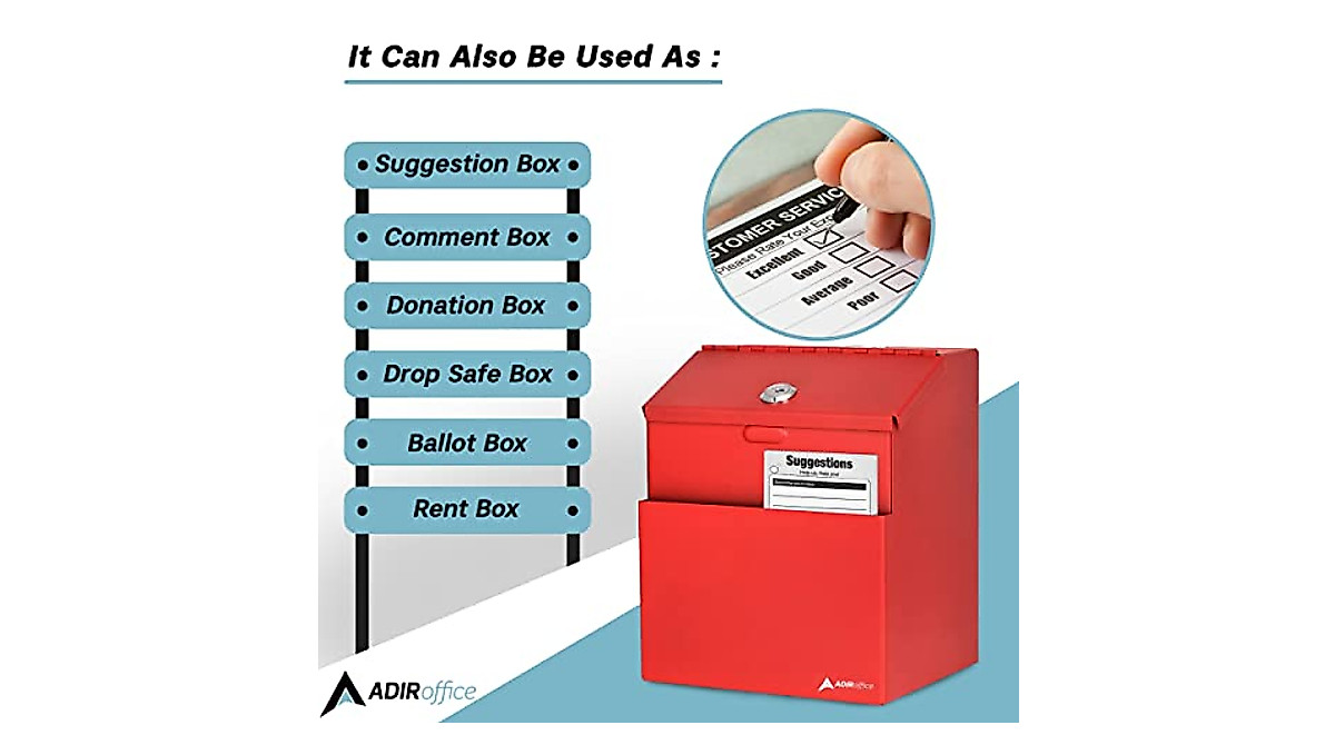 Secure Wall Mountable Suggestion Box - Adir Corp.