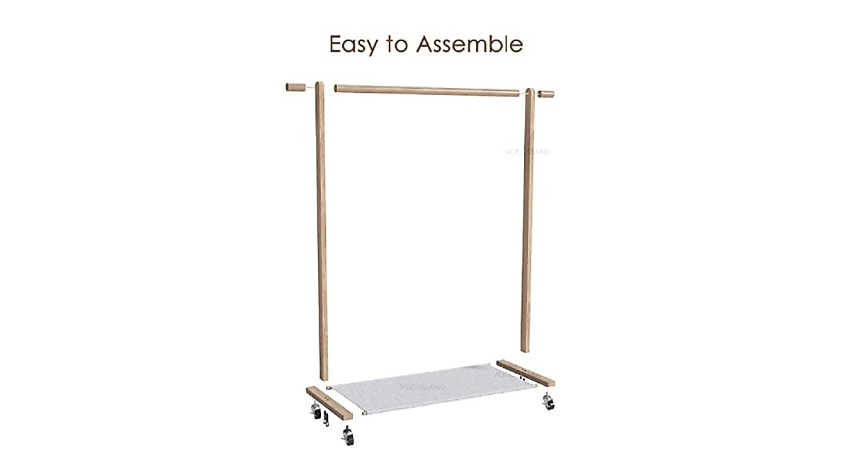 Kids Clothing Rack with Storage Shelf - Durable Beech Wood Organizes ...