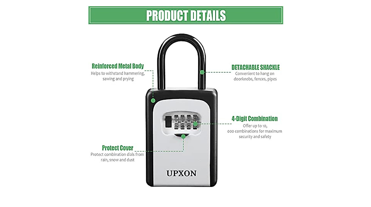 Secure Your Keys with UPXON Large Capacity Lock Box | Waterproof & Sturdy