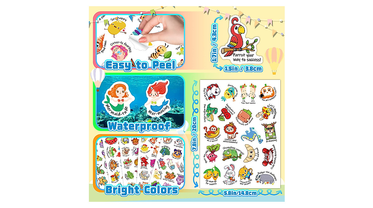 800 Punny Reward Stickers for Kids - Fun Classroom Incentives