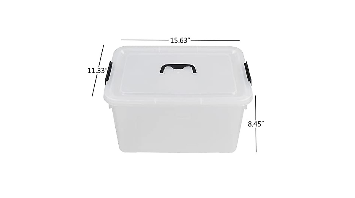 Xowine 4-Pack 18L Clear Storage Boxes with Latch Lids