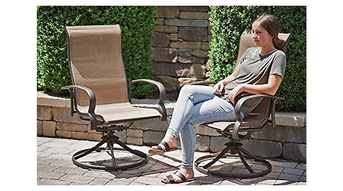 Bellevue Sling Rocker Chair Set - Comfortable Patio Seating