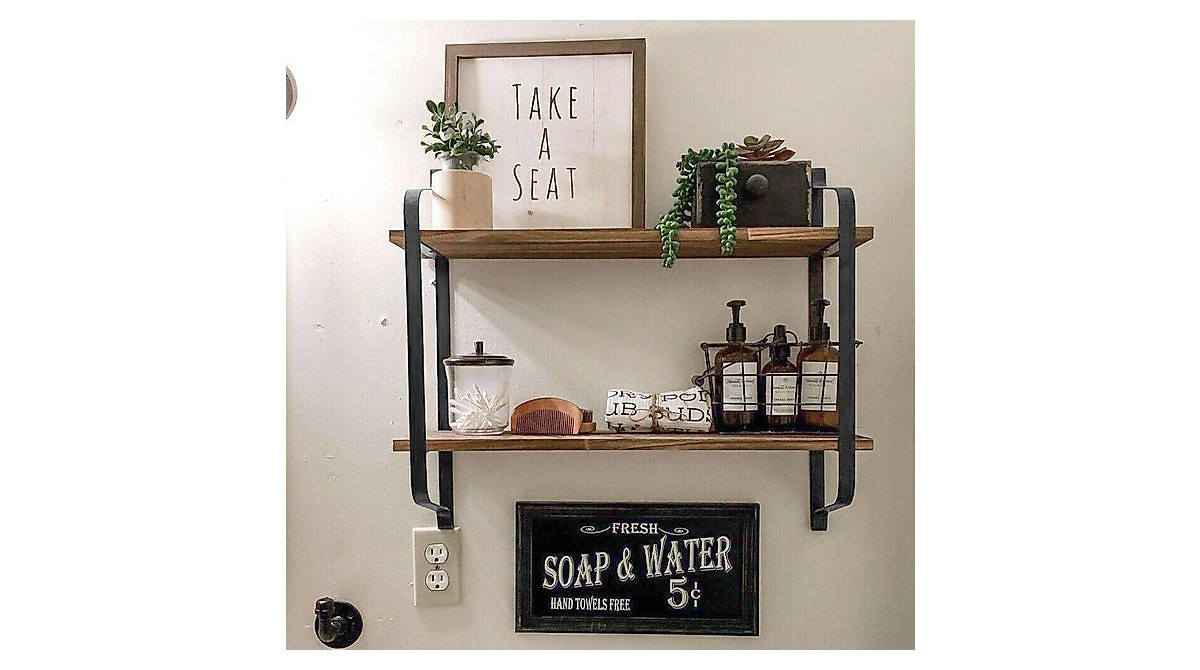 Curated visual reference: Gallery Detail: Rustic Industrial Floating Shelf For Stylish Storage