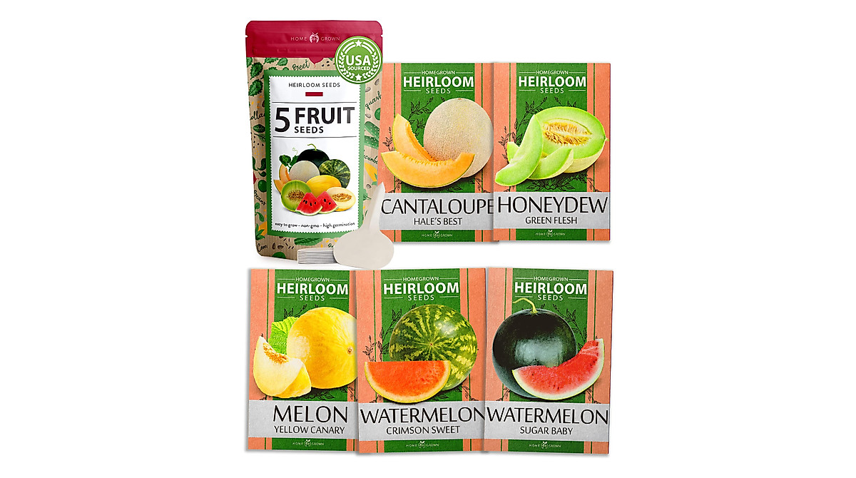 HOME GROWN 5 Melon Seeds Variety Pack - Fresh & Sweet