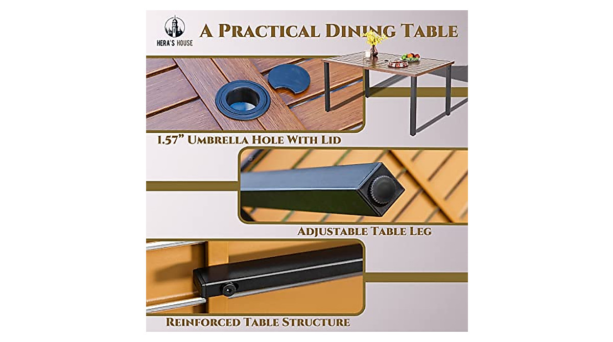 HERA'S HOUSE 7-Piece Outdoor Dining Set for 6 | Stylish & Weatherproof