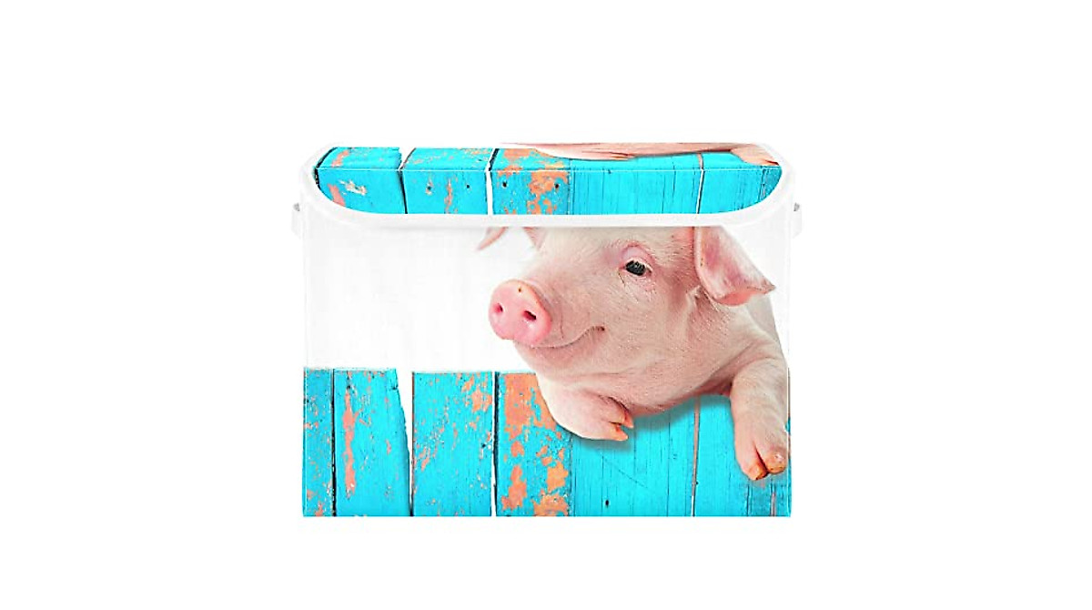 Funny Pig Fence Storage Bin - Large Collapsible Toy Organizer