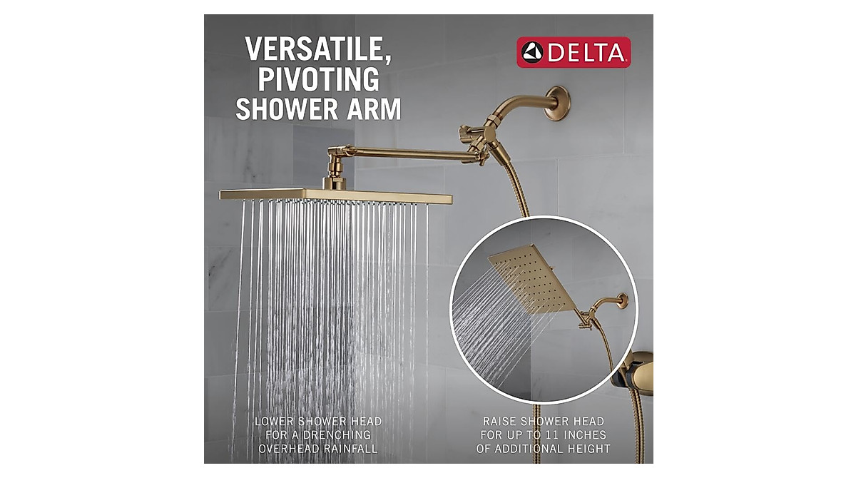 DELTA 10-Inch Raincan Shower Head & Hand Shower Combo