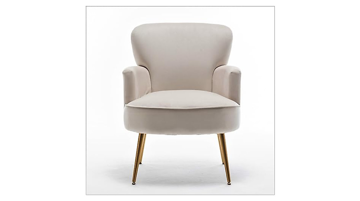 Trendy Velvet Accent Chair with Gold Legs for Modern Living Spaces