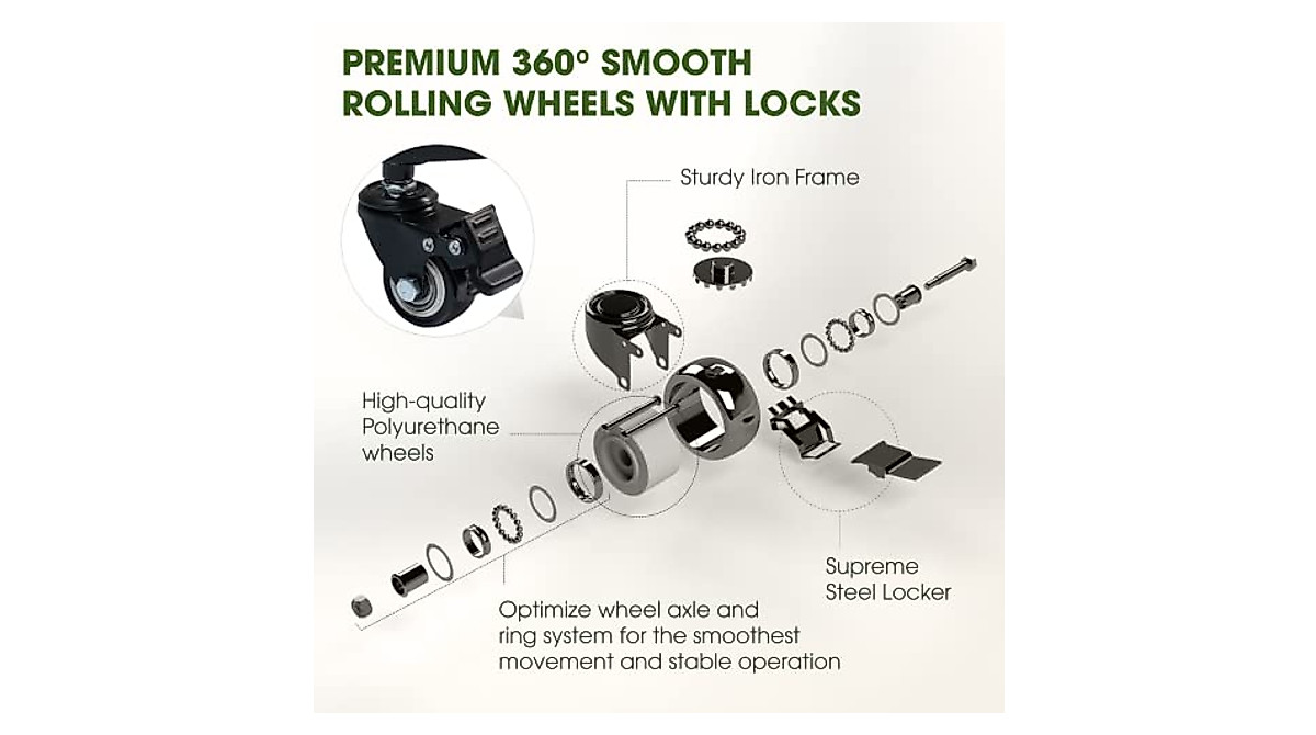 Idzo Round Heavy Duty Plant Caddy with Wheels