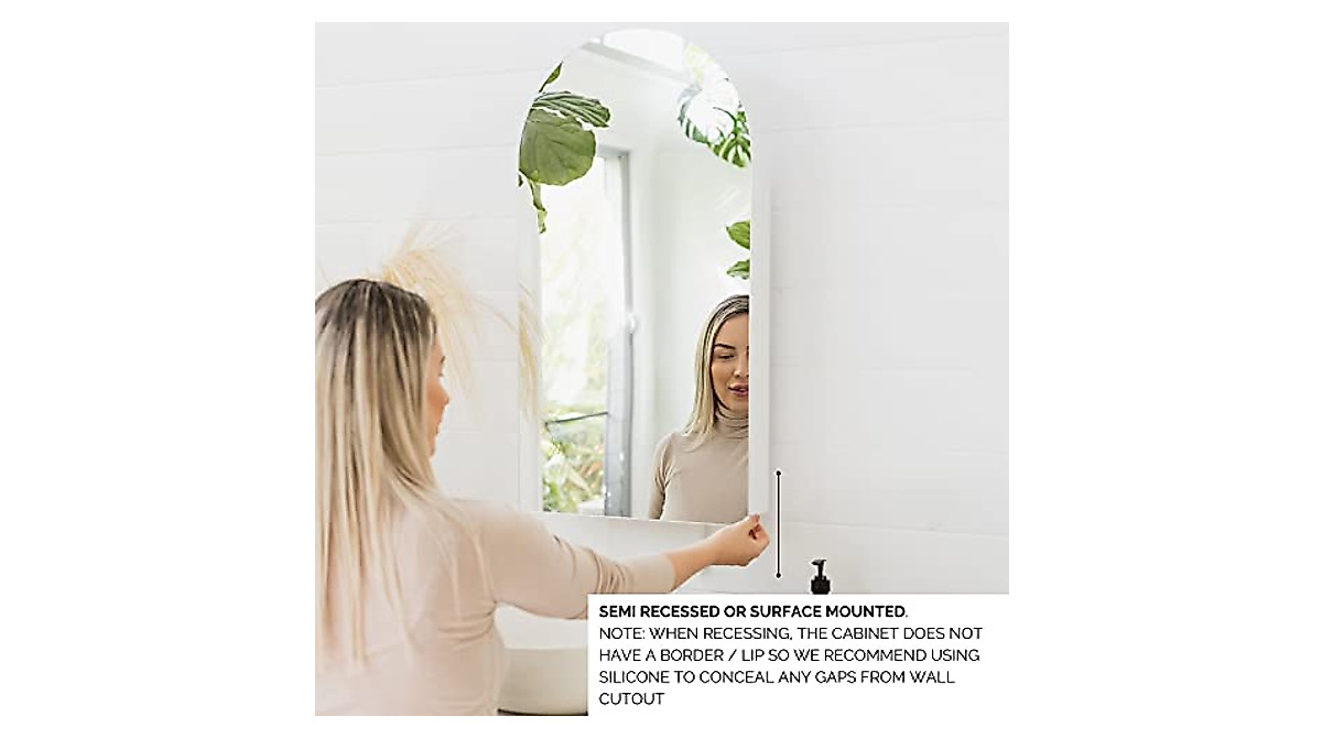 Elegant Arched Bathroom Medicine Cabinet with Mirror | Modern Storage