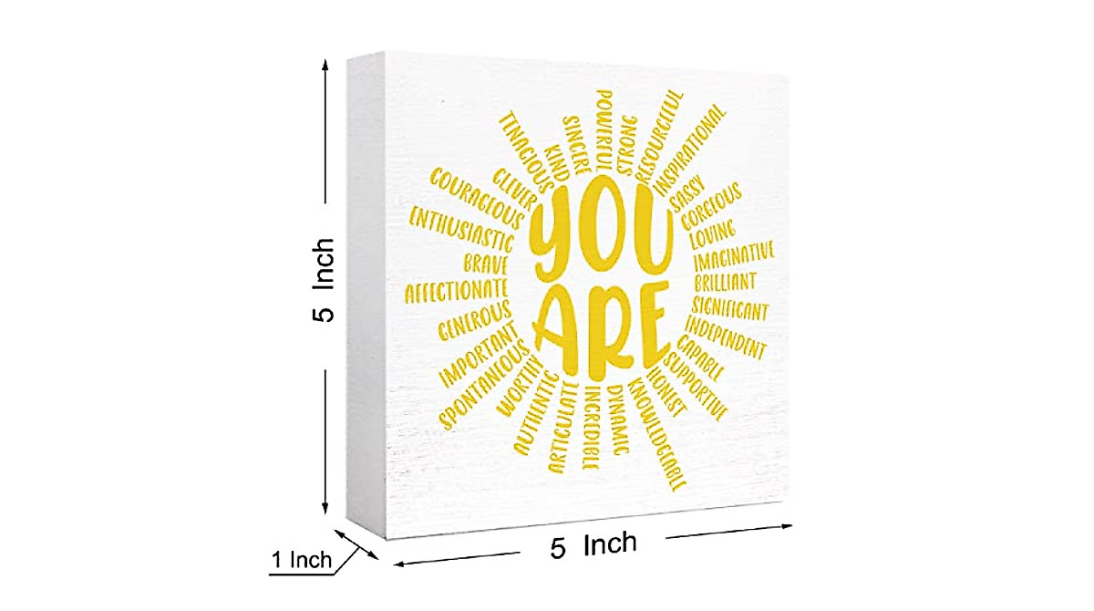 Inspirational Wooden Box Sign for Motivational Décor