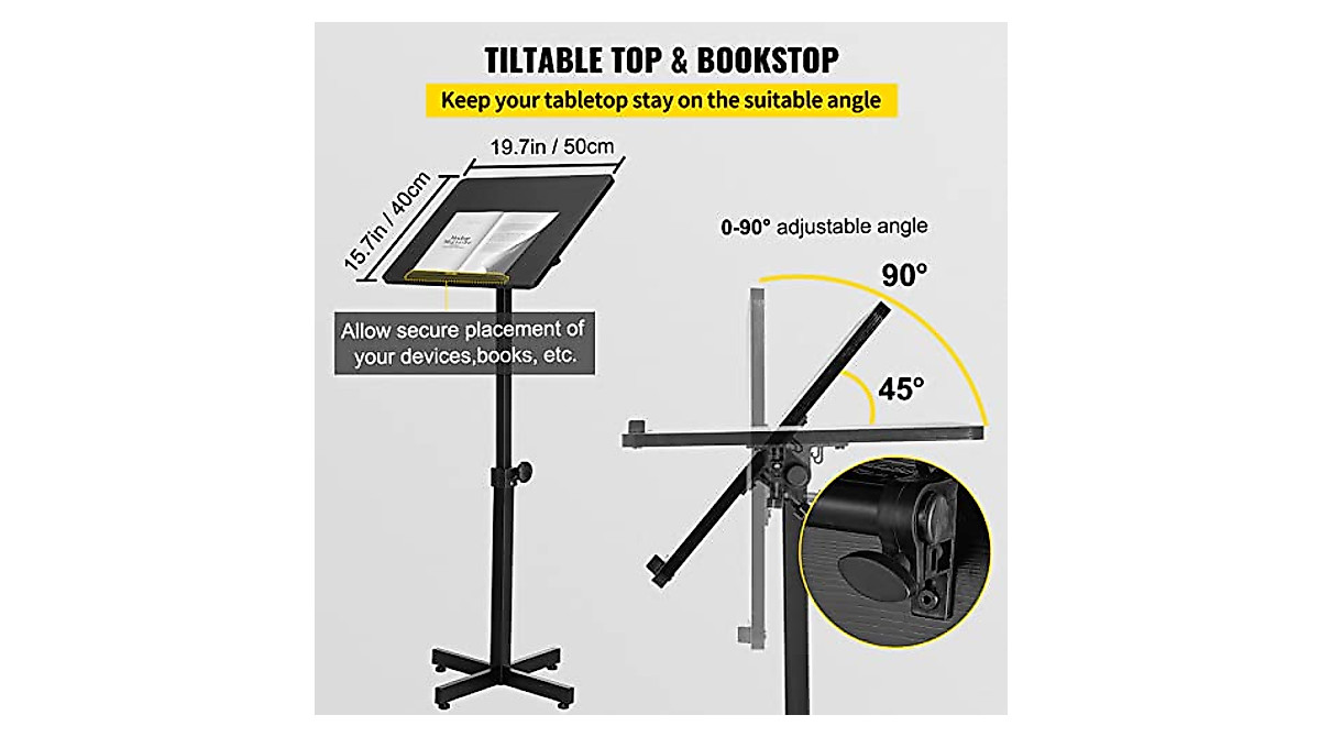 VEVOR Portable Lectern Stand for Presentations & Teaching | Adjustable ...