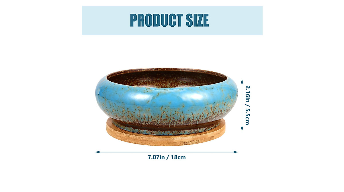 Eringogo 7-Inch Succulent Pots with Drainage for Indoor Plants