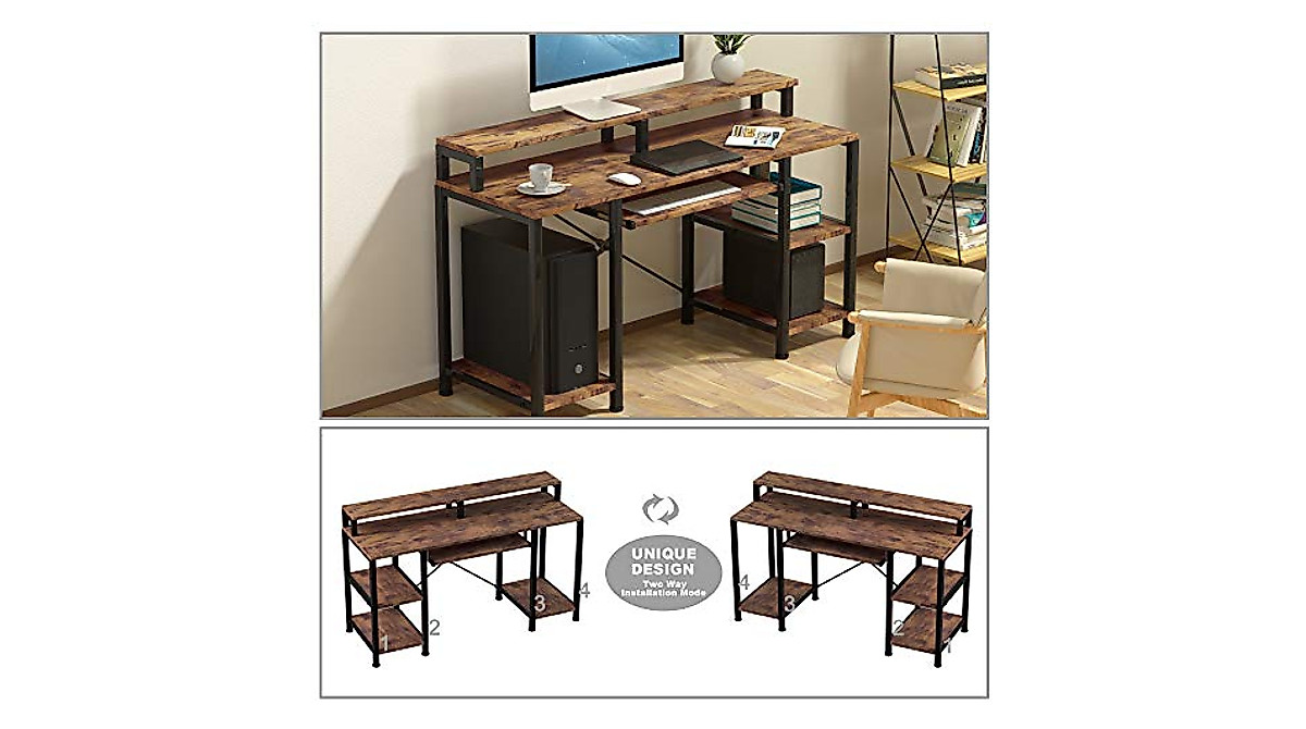 TechLand Industrial Computer Desk - Modern & Sturdy