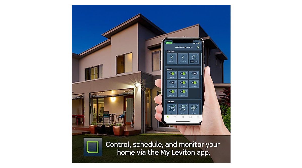 Leviton D215S-1BW Smart Wi-Fi Light Switch - Hub-Free Control